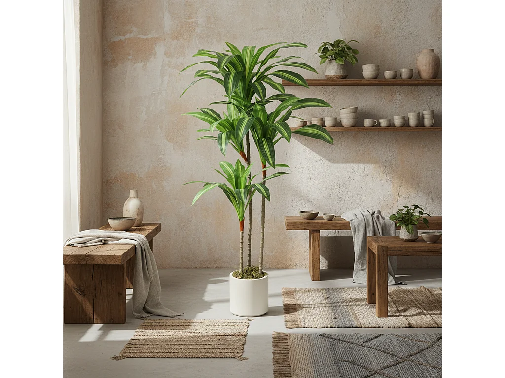 Mivi Artificial Dracaena Tree 120cm Flexible Trunks Green