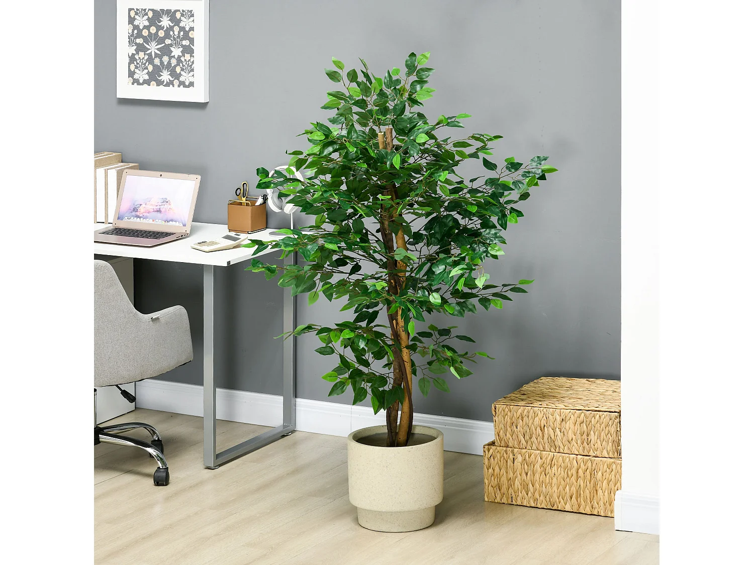 Larane Artificial Ficus Tree 150cm with Stabilised Pot Base Realistic Green Finish