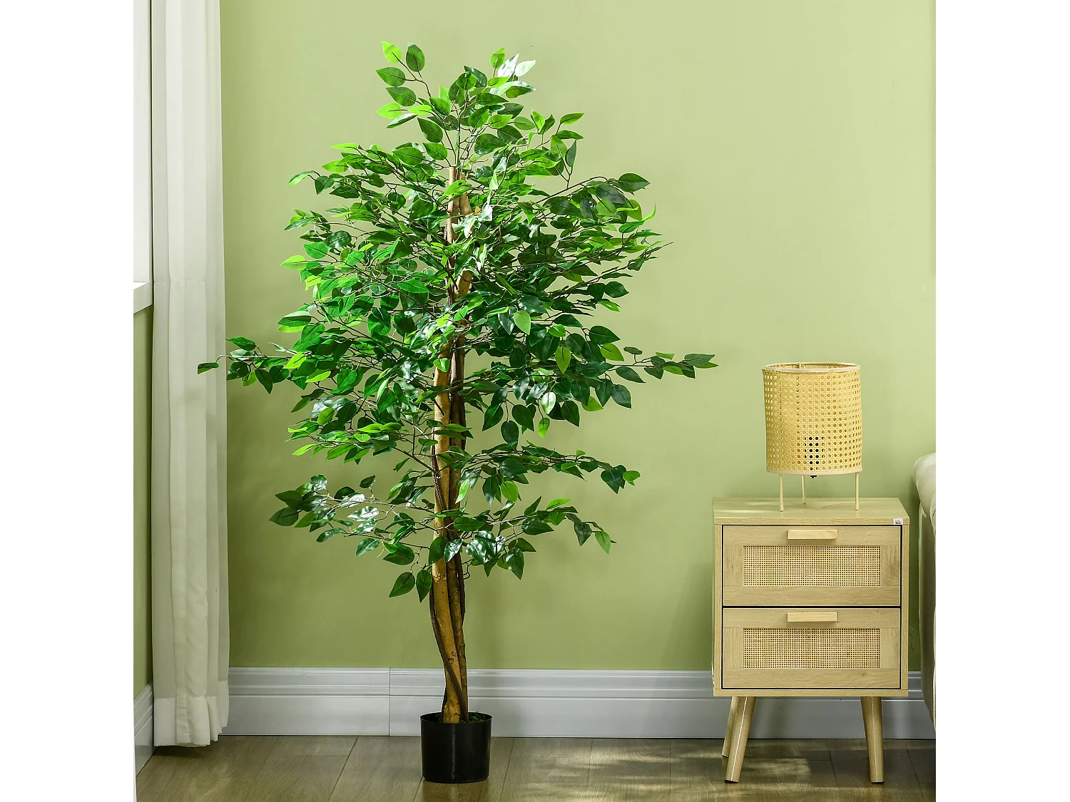 Larane Artificial Ficus Tree 150cm with Stabilised Pot Base Realistic Green Finish