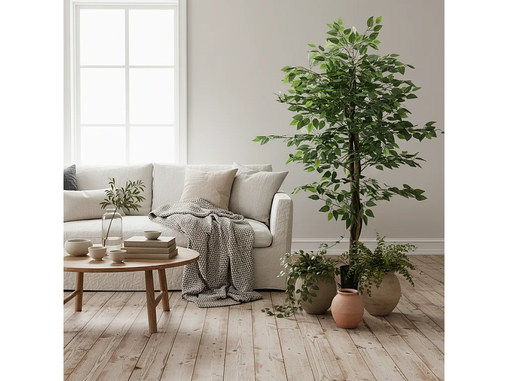 Larane Artificial Ficus Tree 150cm with Stabilised Pot Base Realistic Green Finish