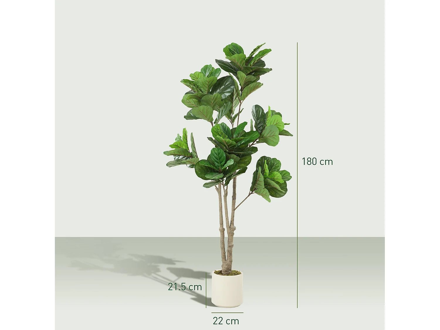Pararale Artificial Fiddle Leaf Fig Tree 180cm Broad Green Leaves