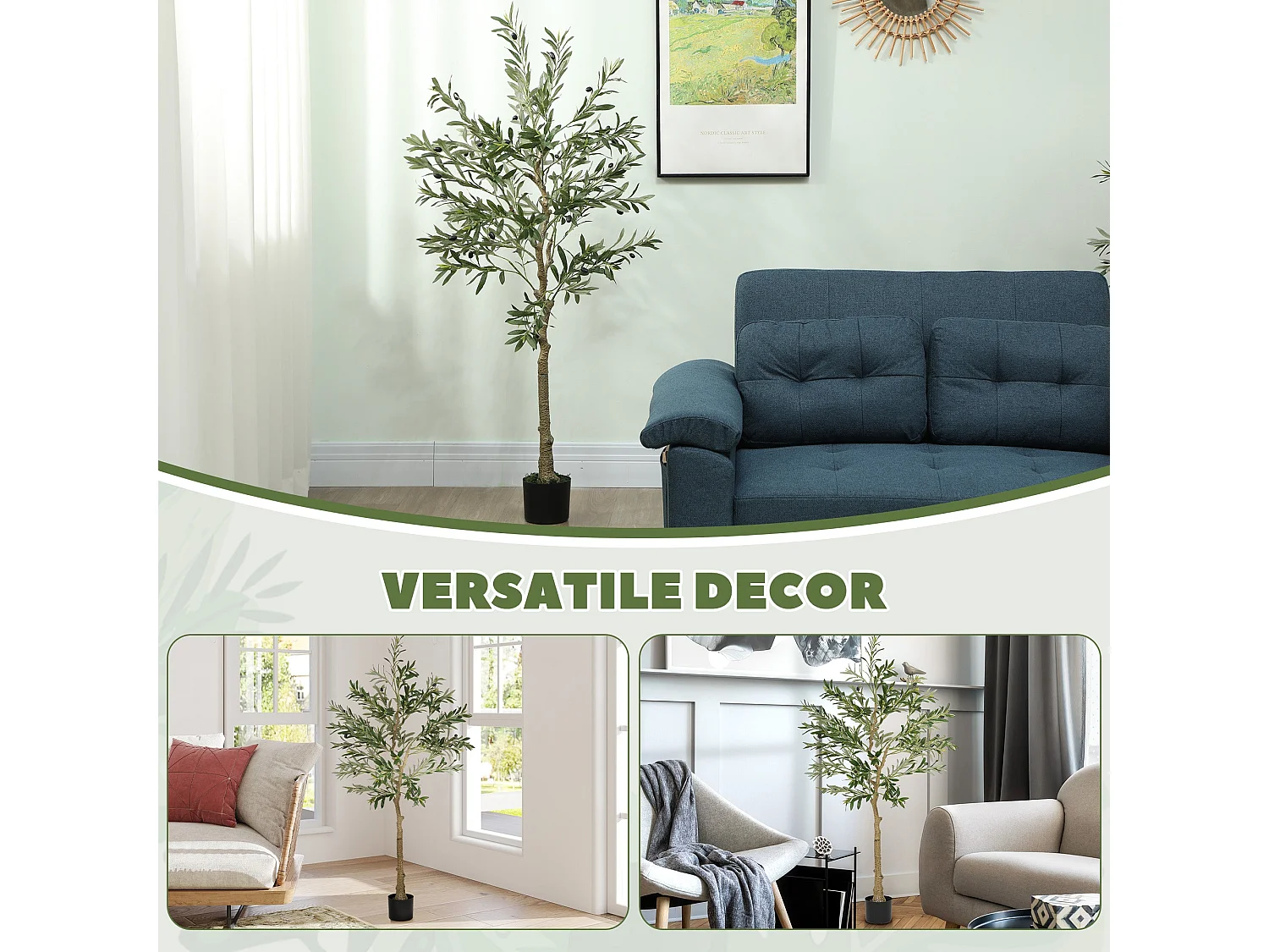 Toradi Artificial Olive Style Tree 150cm Silk Leaf Finish