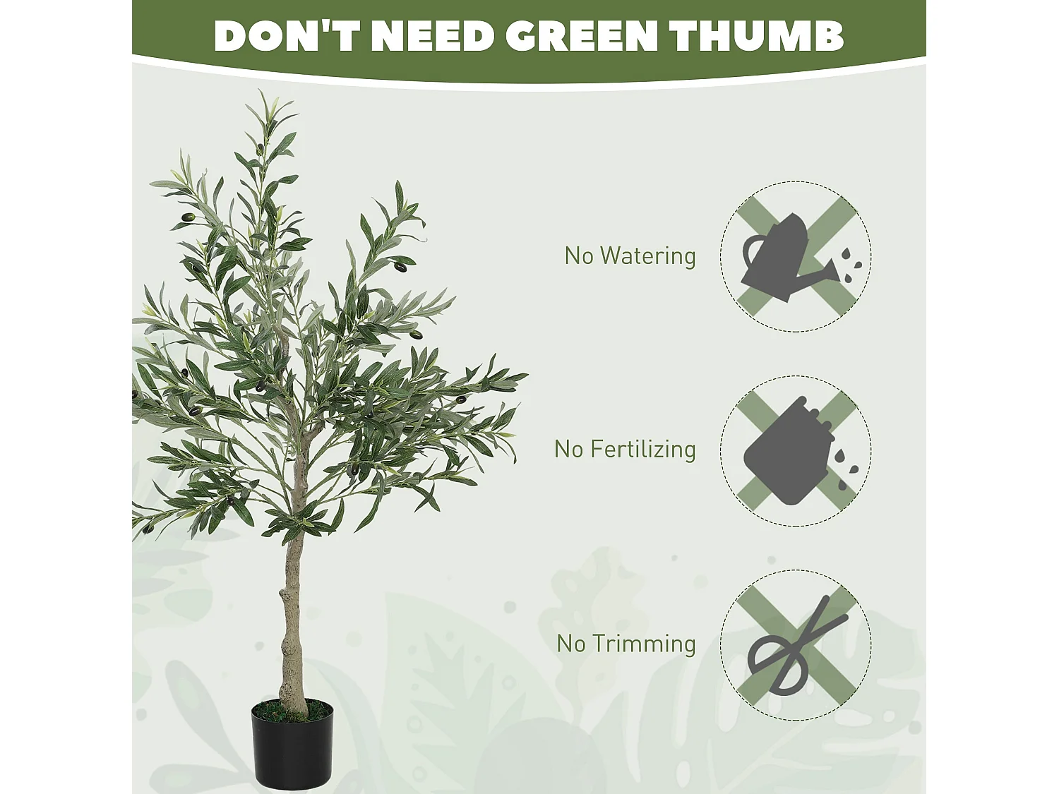 Pair of Artificial Olive Trees with Silk Style Leaves 120cm