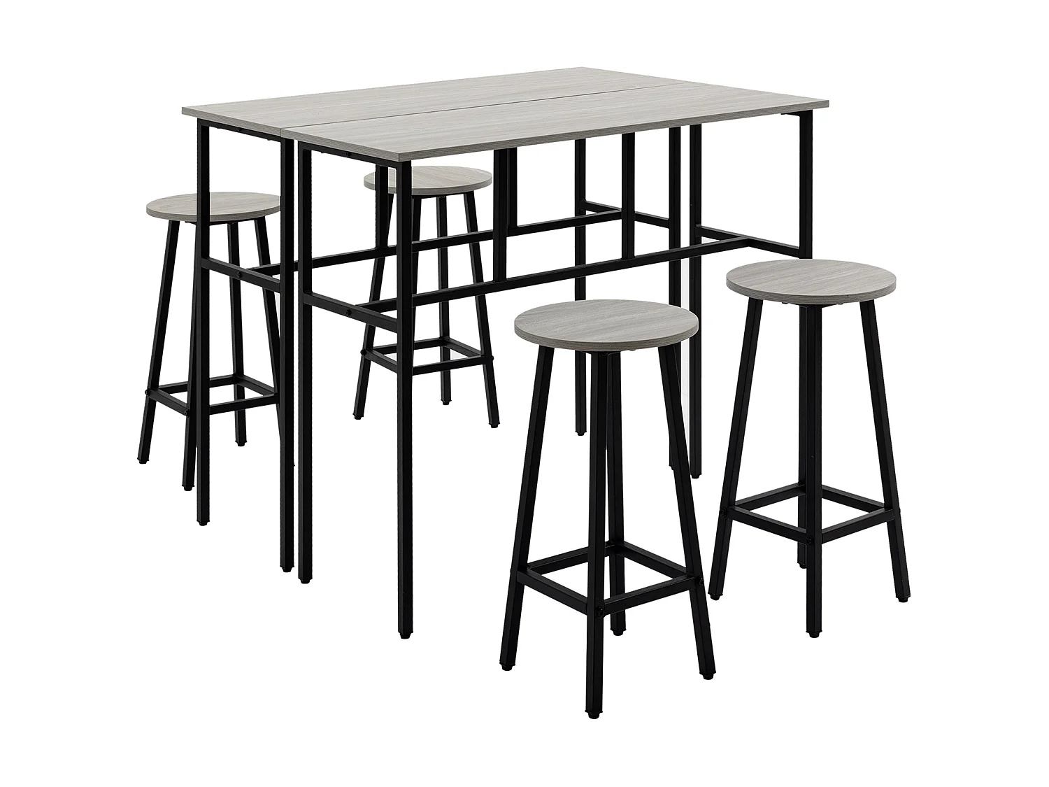Lura Rika 6 Piece Grey Bar Dining Set 2 Tables and 4 Stools