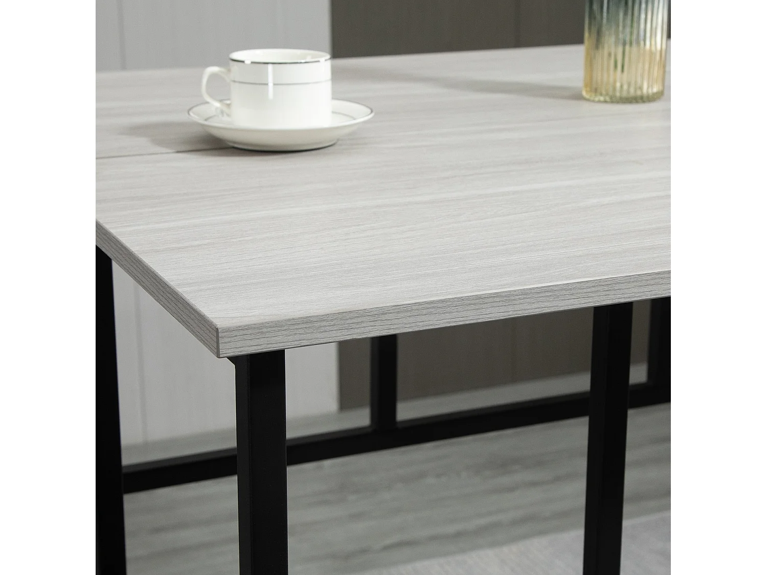 Lura Rika 6 Piece Grey Bar Dining Set 2 Tables and 4 Stools