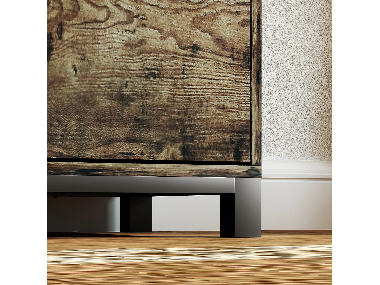Nomano Rero Rustic Brown Industrial Sideboard 3 Doors 1 Drawer Adjustable Shelves