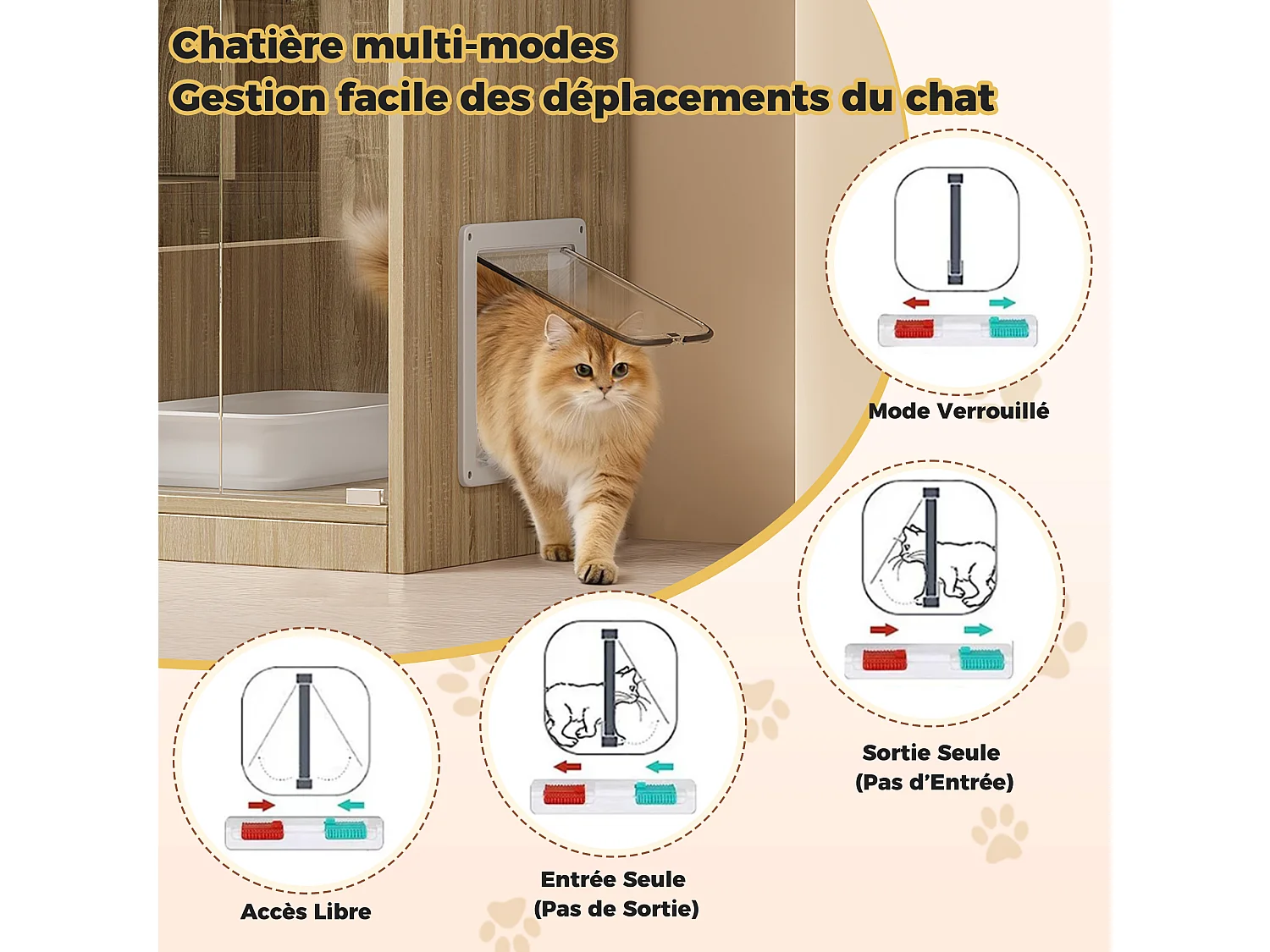 Cat House, Cat City, Cage - with Scratching Post - Small Lockable Entrance Door - Wood Color (Litter Box Not Included)