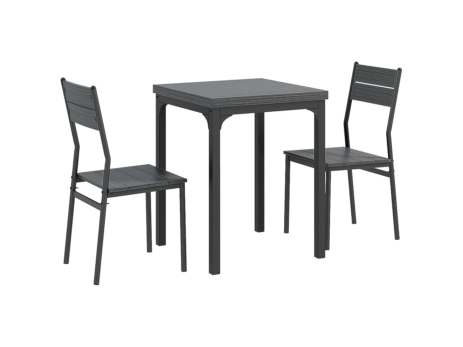 Bani 3 Piece Compact Grey Wood Grain Dining Set
