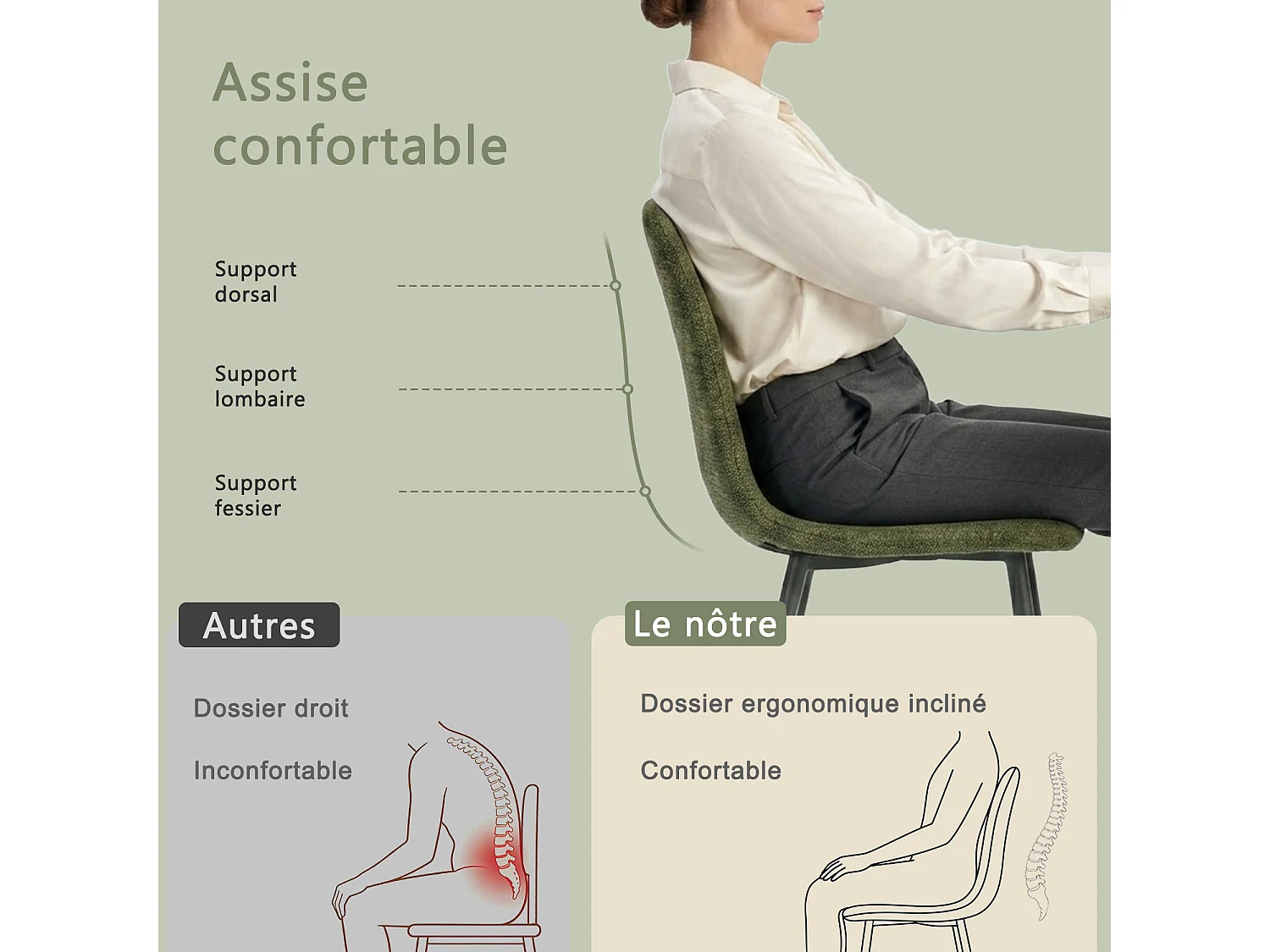 CLIFTOCHARLTON - Table à manger ronde de 80 cm en imitation chêne et pieds métal noirs avec 4 chaises en tissu vert foncé