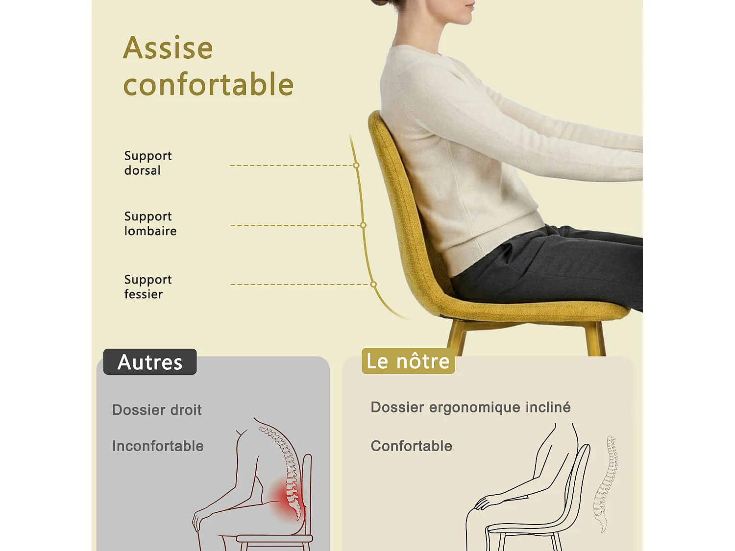 WHALENCHARLTON - Table à manger extensible 120-160 cm à rallonge papillon avec plateau noir et 4 chaises en tissu jaune