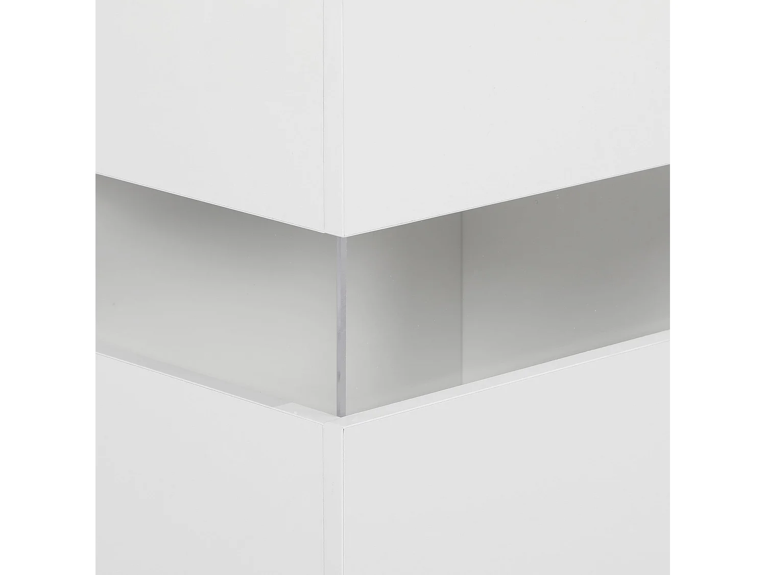 Latoli High Gloss White Sideboard with Integrated LED Lighting 4 Drawers 4 Doors