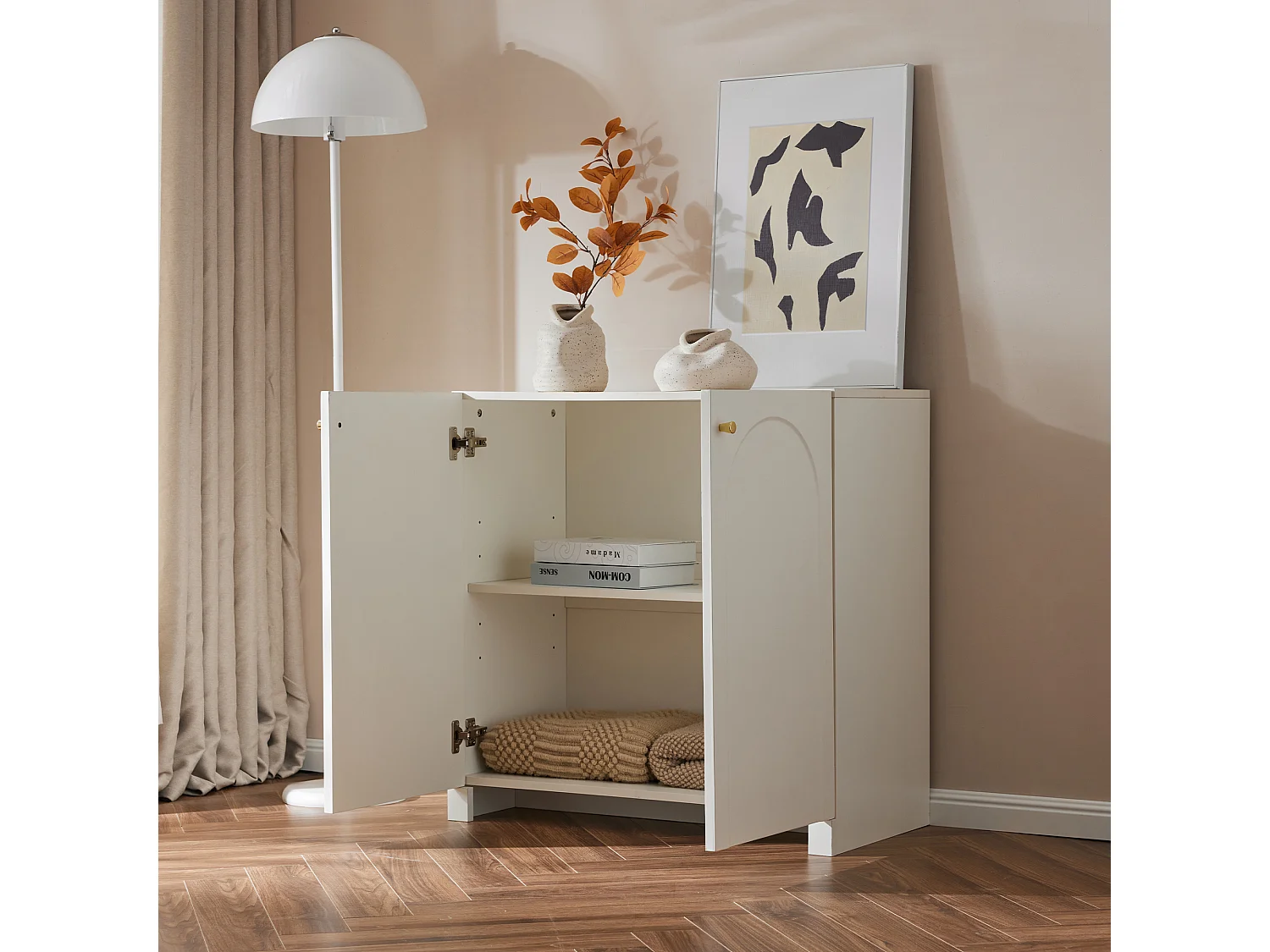 Sideboard - 2 doors with adjustable shelves - White