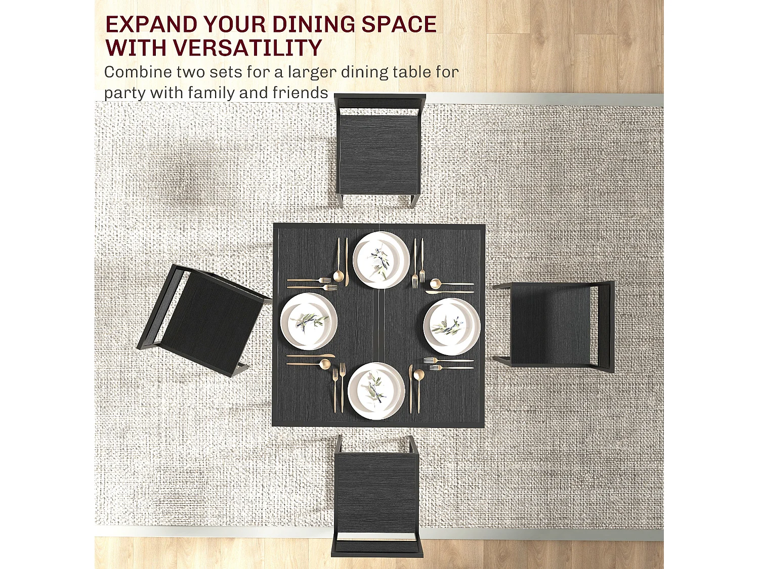 Gafetti Compact Metal and Wood 3 Piece Dining Set for Small Kitchens