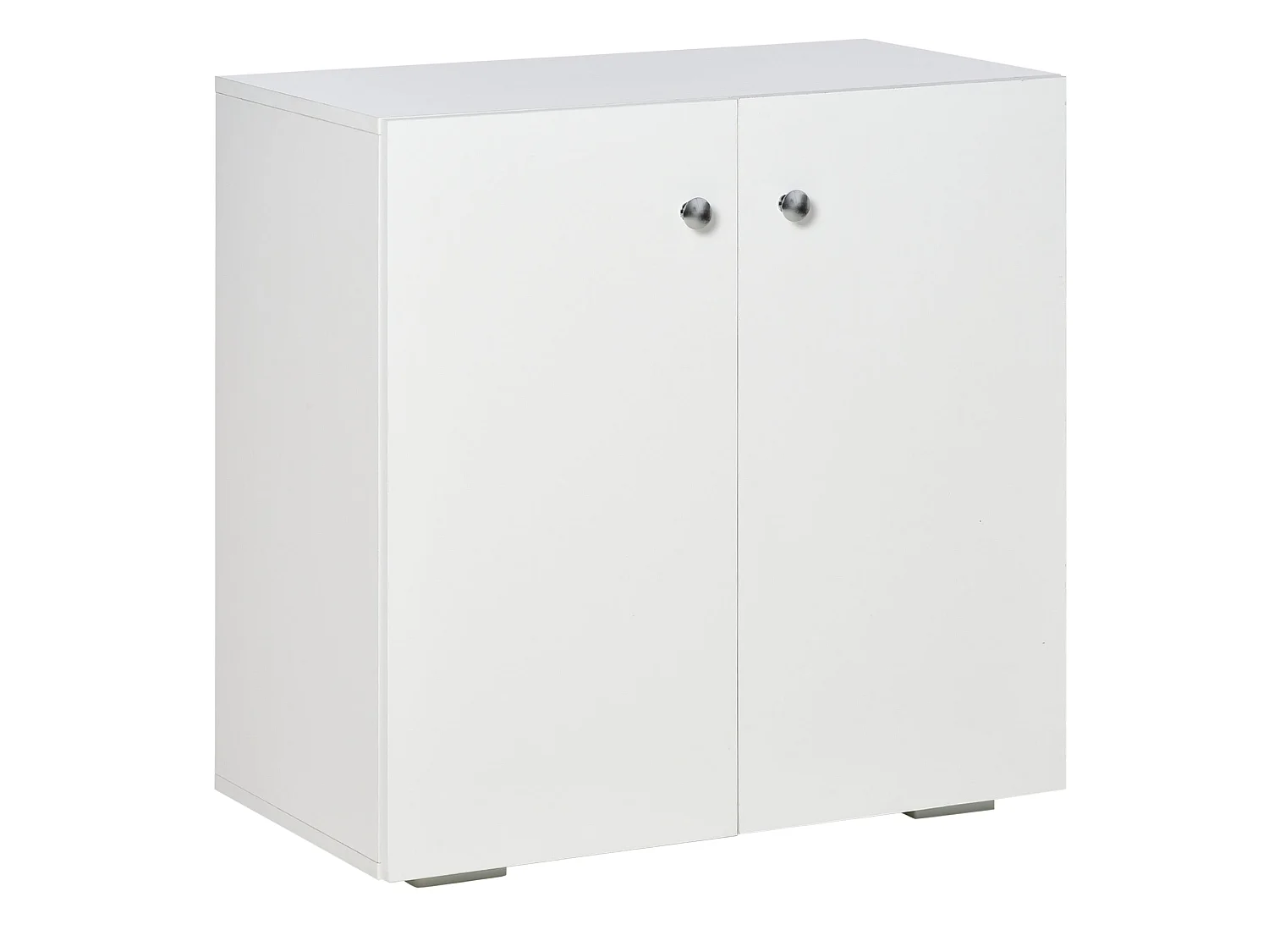 Cosofi White Freestanding Storage Cabinet 2 Doors 2 Shelves 70x70x39cm