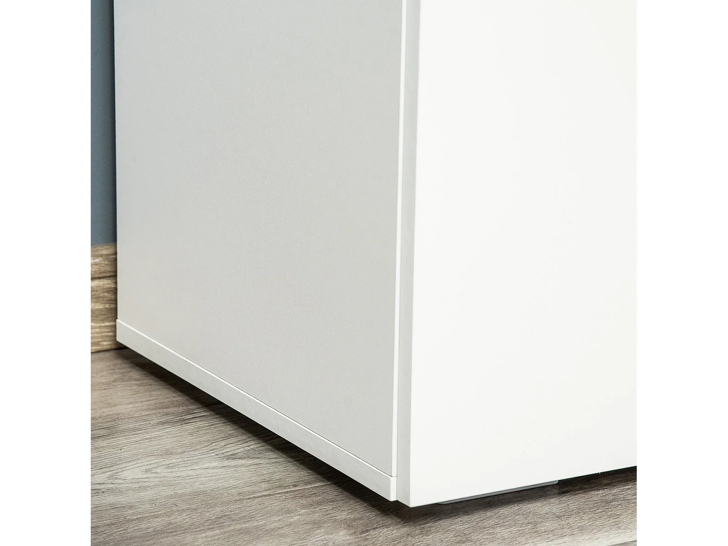 Cosofi White Freestanding Storage Cabinet 2 Doors 2 Shelves 70x70x39cm