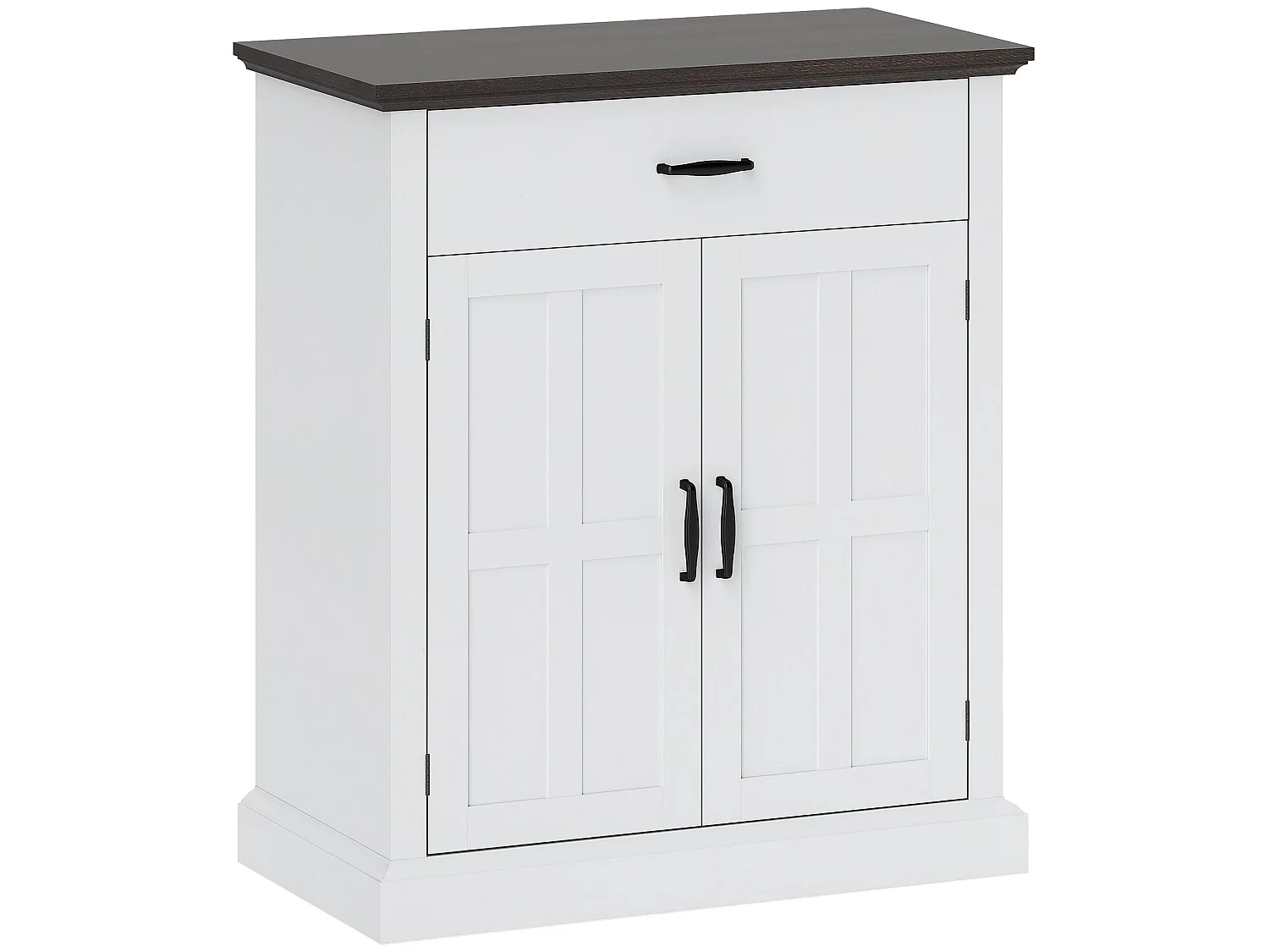 Marina Colu White Farmhouse Sideboard with Drawer and Twin Barn Doors