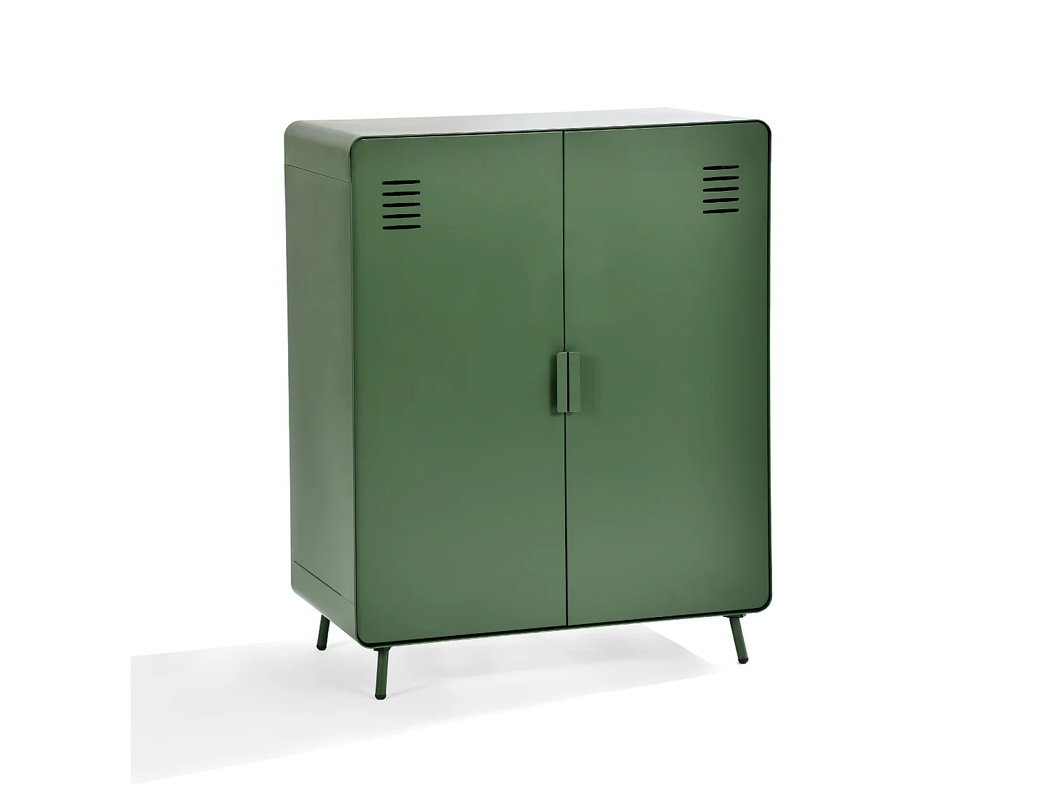WALNUT - Armoire métallique industrielle 2 portes avec 3 niveaux de rangement en vert