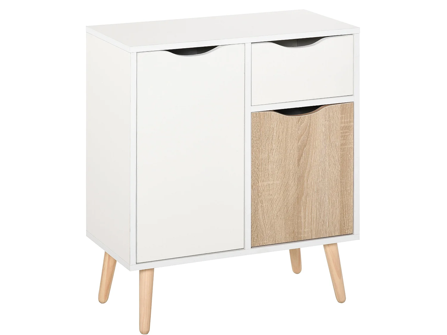Roke Levi Brown Wood Sideboard Drawer and 2 Doors 60x30x72cm