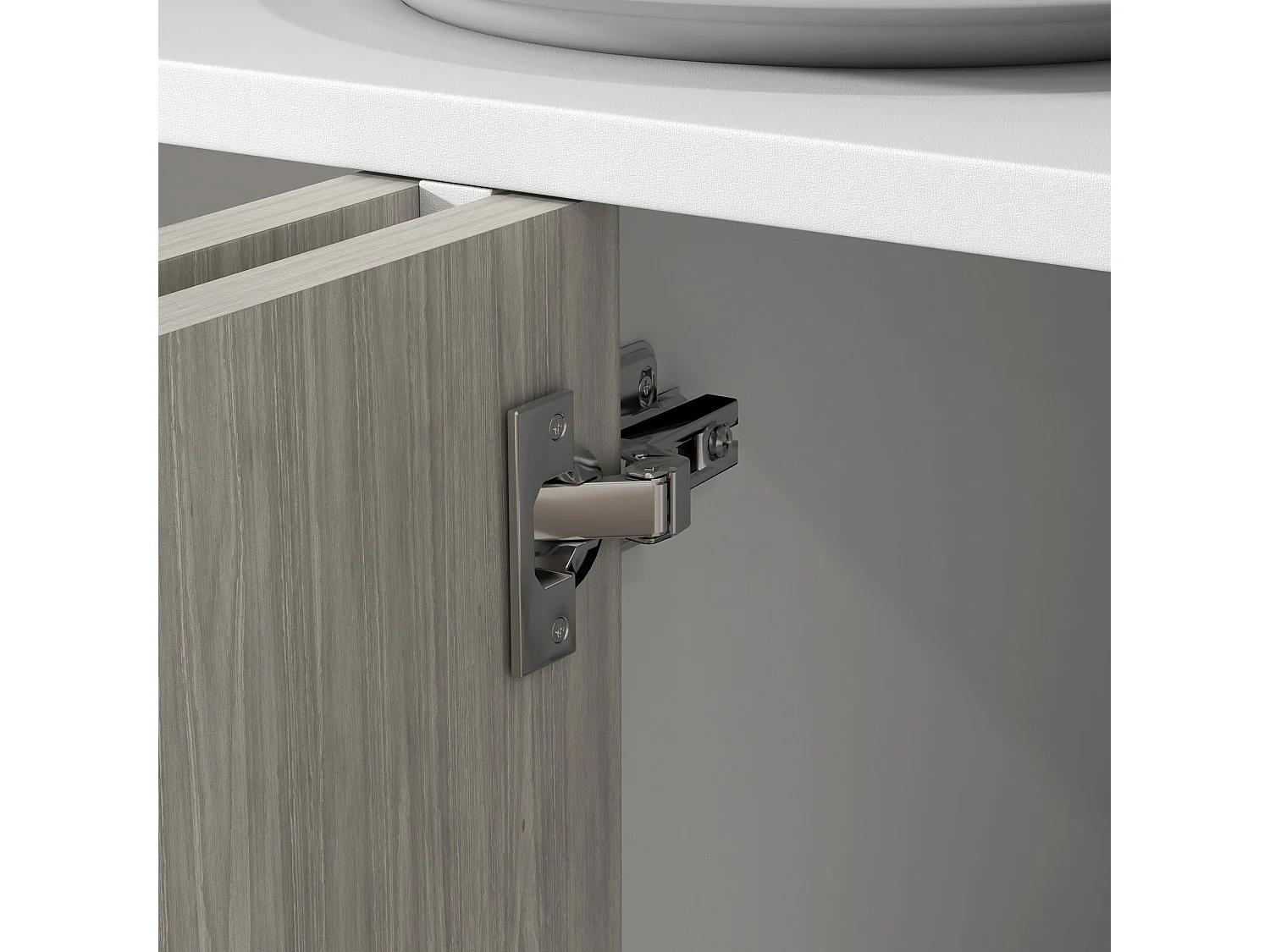Sosule Sideboard 4 Doors 2 Shelves White Grey Black