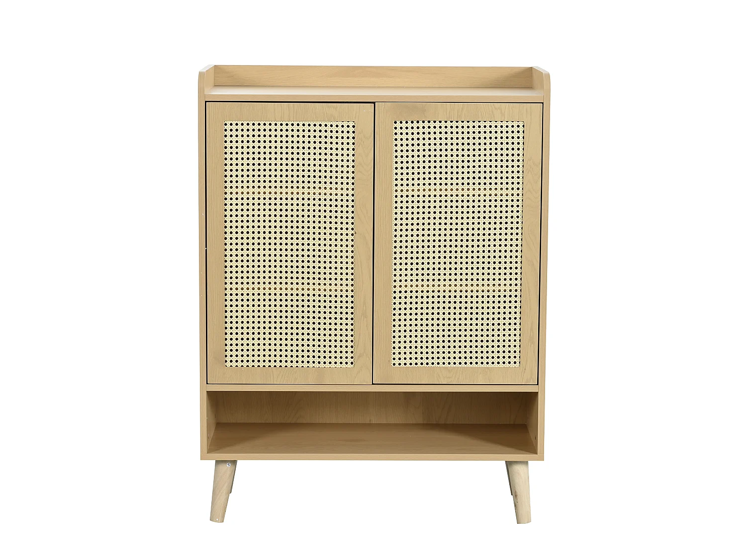 Low sideboard - with 2 doors and 6 shelves - Natural