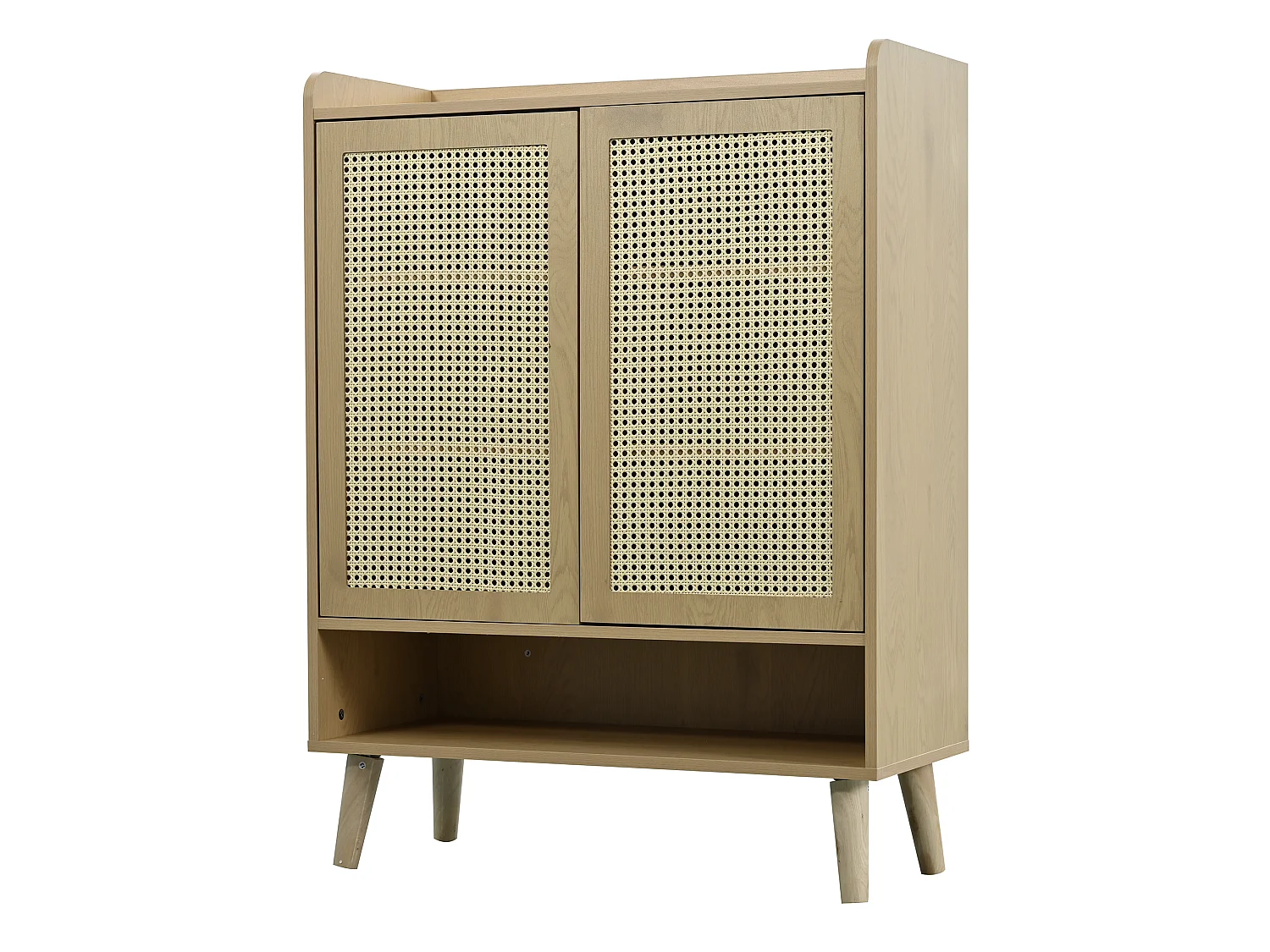 Low sideboard - with 2 doors and 6 shelves - Natural