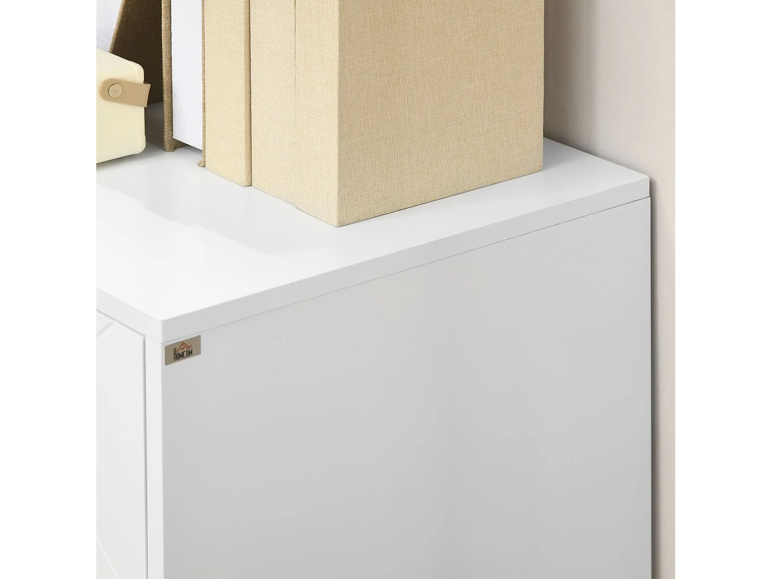 Vifiva Slim White Sideboard with Gold Hairpin Legs 2 Doors