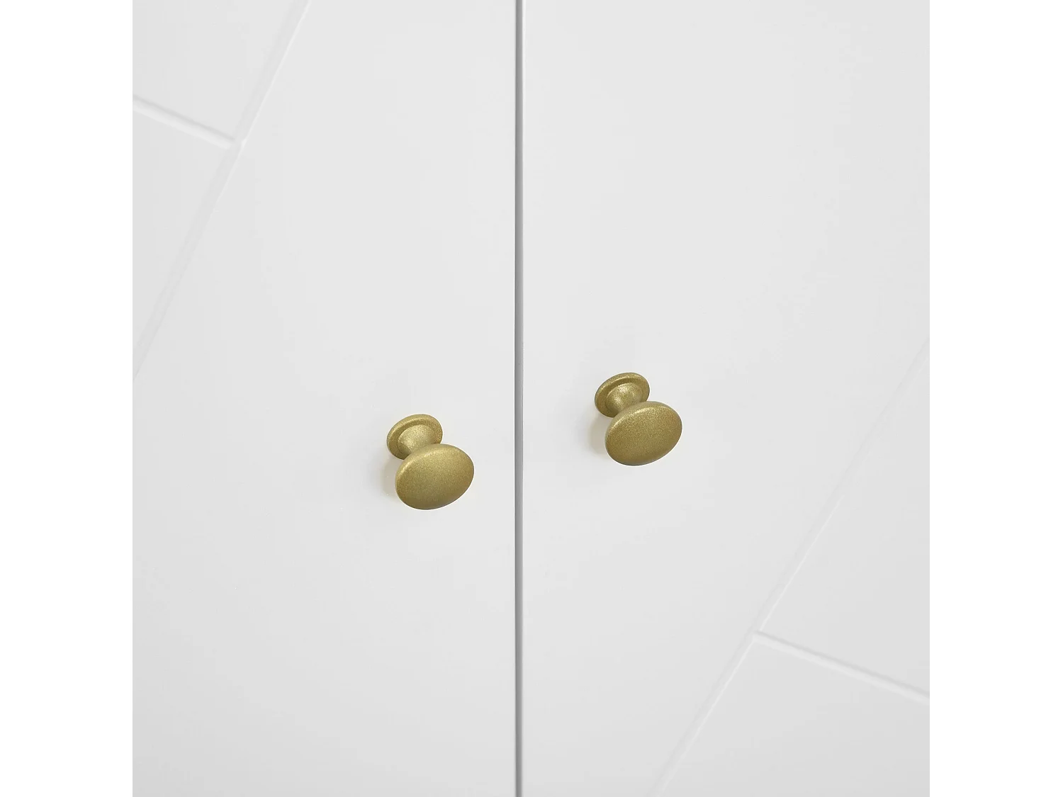 Vifiva Slim White Sideboard with Gold Hairpin Legs 2 Doors