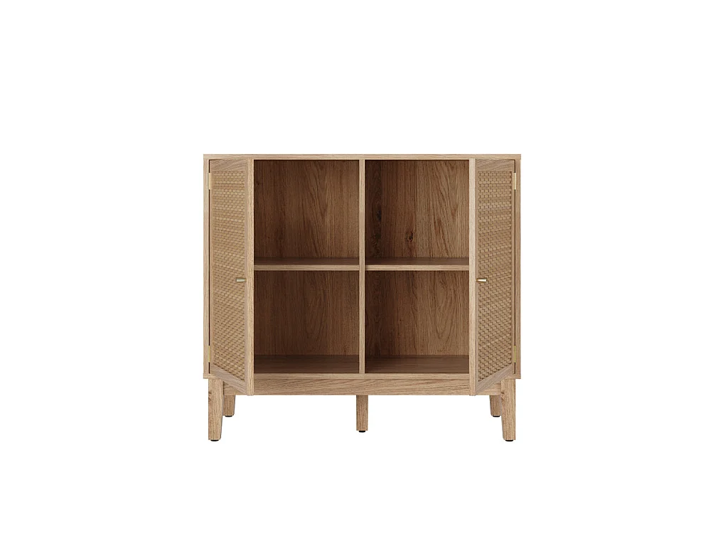 Waterford Oak and Rattan 2 Door Small Sideboard