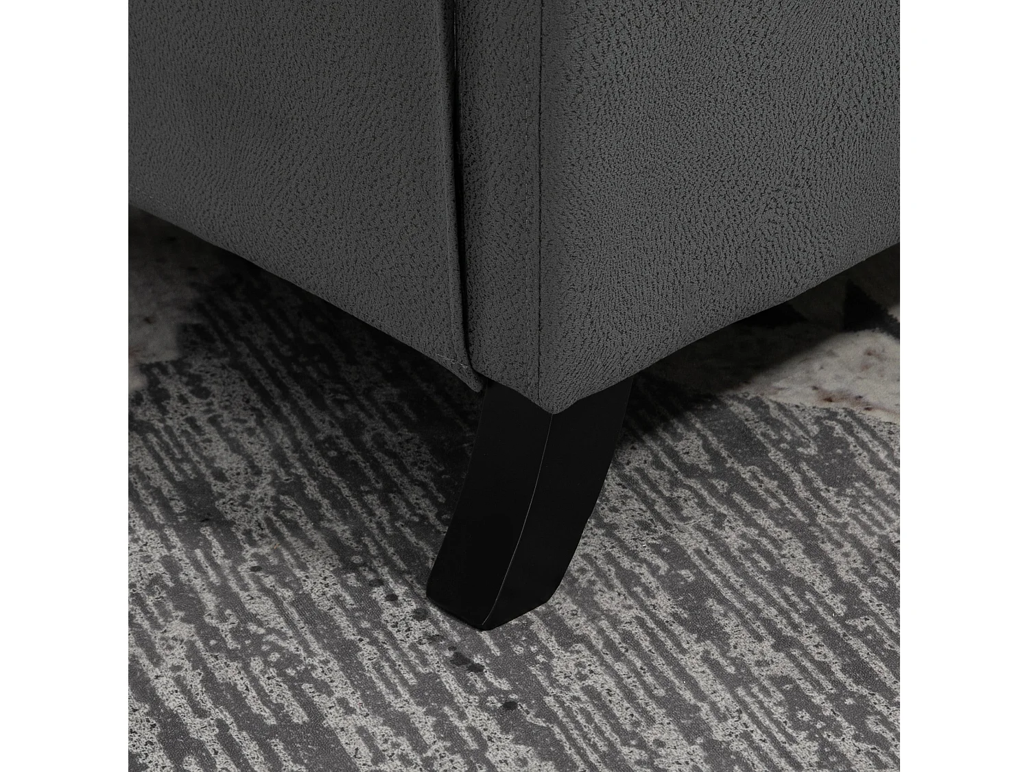 Lino Charcoal Grey Button Tufted Microfibre Recliner Armchair with Footrest