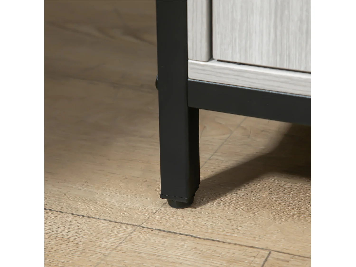 Vara Light Grey Sideboard with Powder Coated Steel Frame 2 Doors and 4 Adjustable Shelves