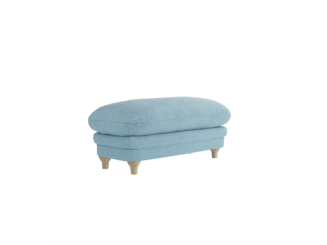 Bambola Retro Duck Egg Blue Chenille Rectangular Footstool