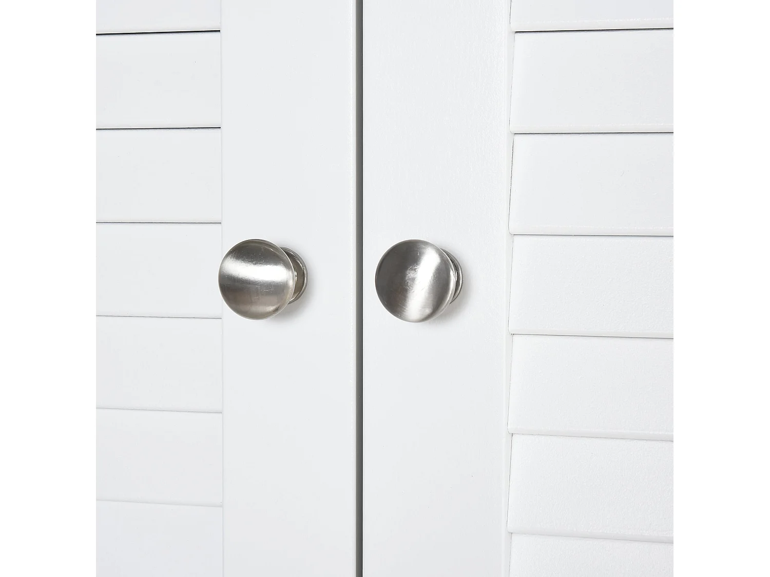 Vihave Tall Freestanding Bathroom Cabinet with Shutter Doors and Raised Base White