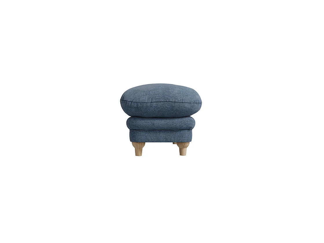 Bambola Retro Rectangular Denim Chenille Footstool Cushioned Ottoman