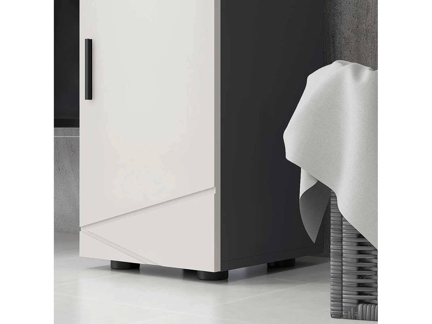 Gazzeta Slim Two Tone Grey Bathroom Cabinet with Drawer and Cupboard