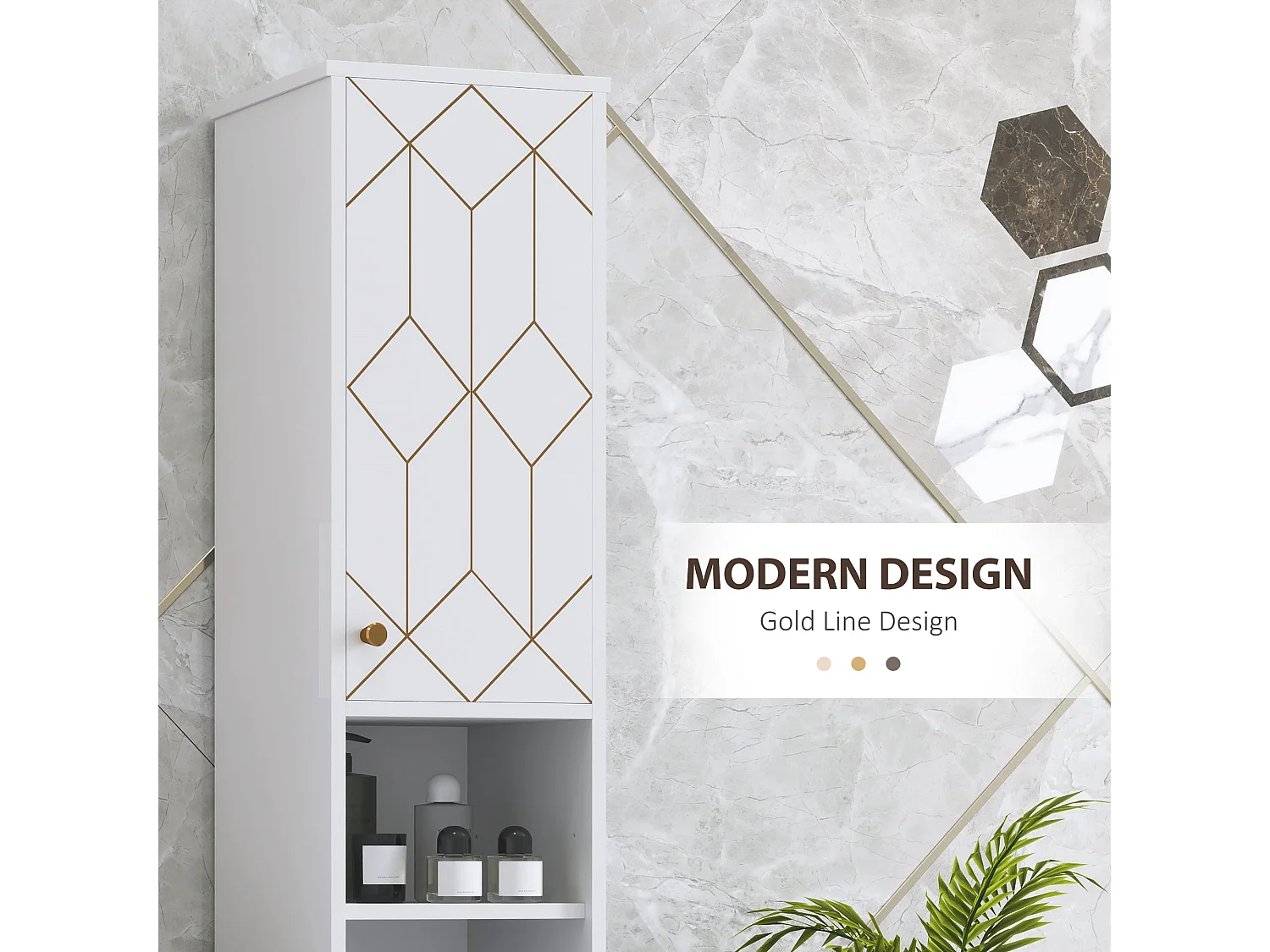 Conosu Slim Freestanding Bathroom Cabinet 30x30x170cm White Adjustable Shelves Hinged Doors