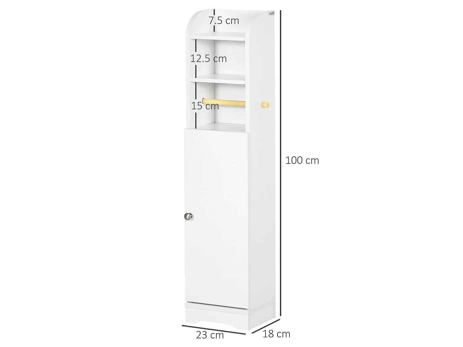 Vale Compact Narrow Bathroom Cabinet White