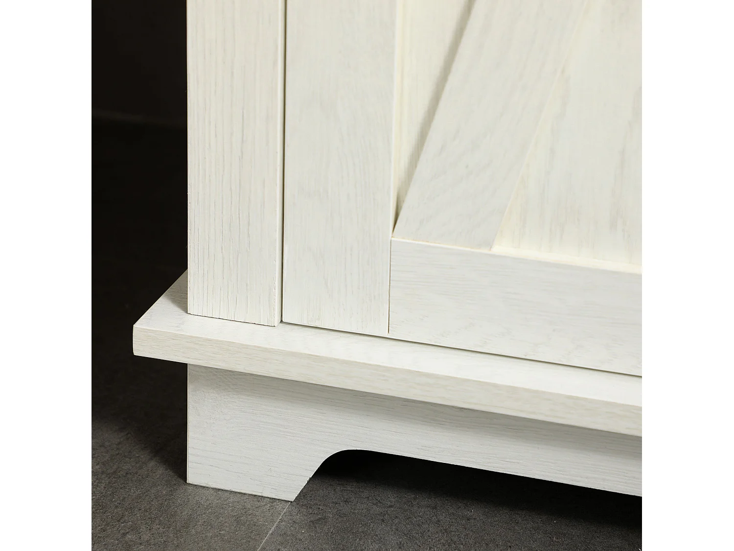 Nesoli Tall Bathroom Storage Cabinet White and Brown 39.5x30x160cm