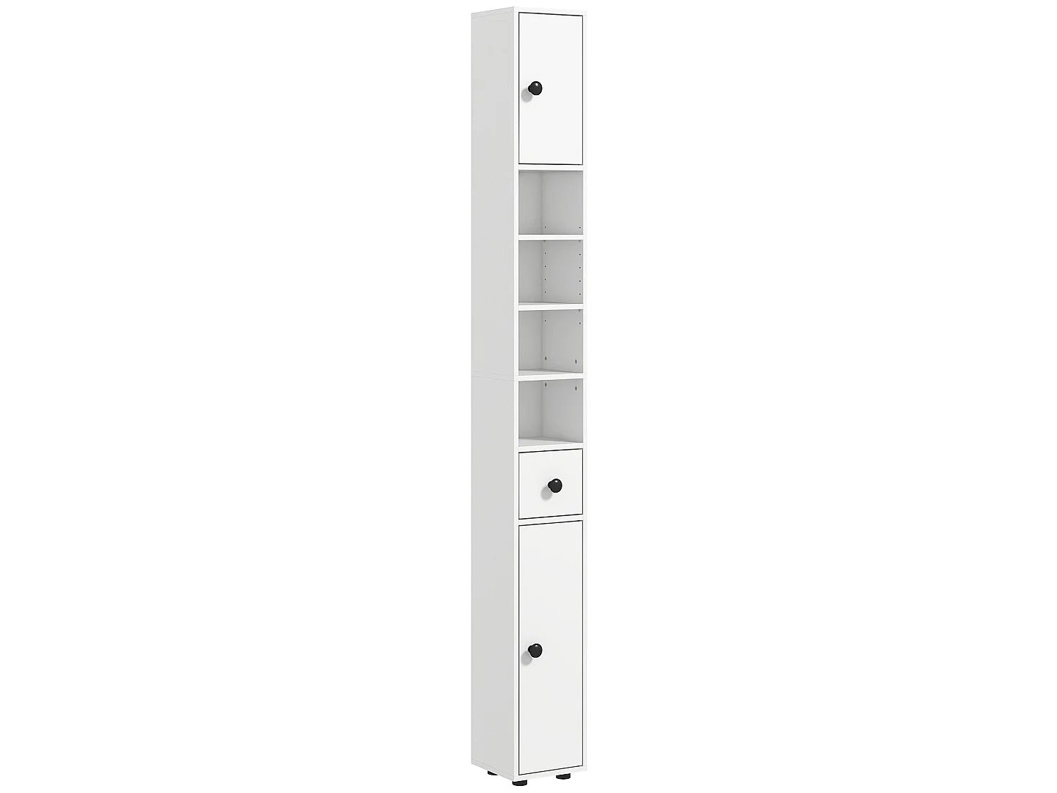 Lakeva Extra Tall Slim Bathroom Storage Cabinet 20cm Wide White