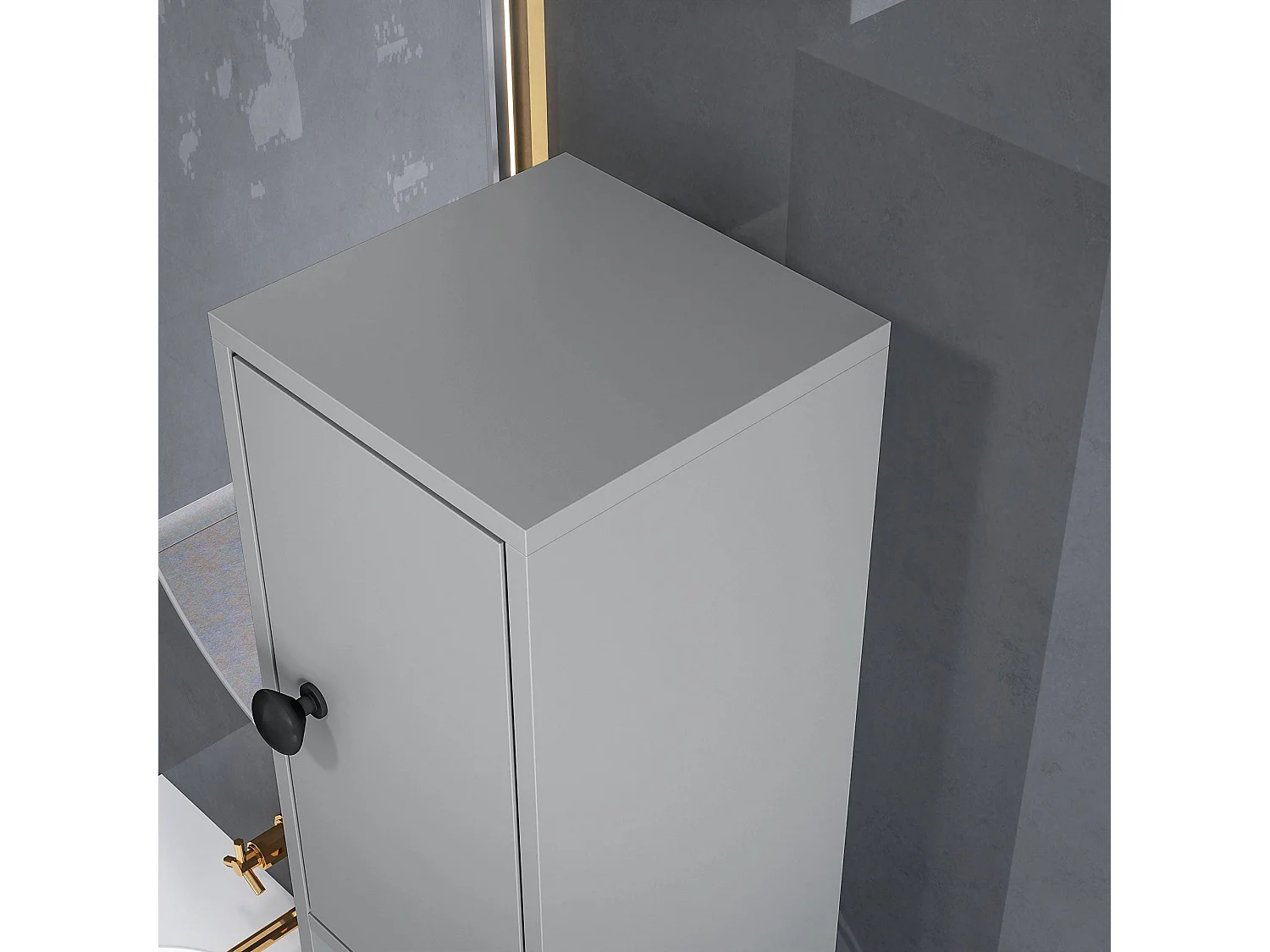 Tasere Slim Tall Bathroom Storage Cabinet Grey Drawers Shelves Cupboards