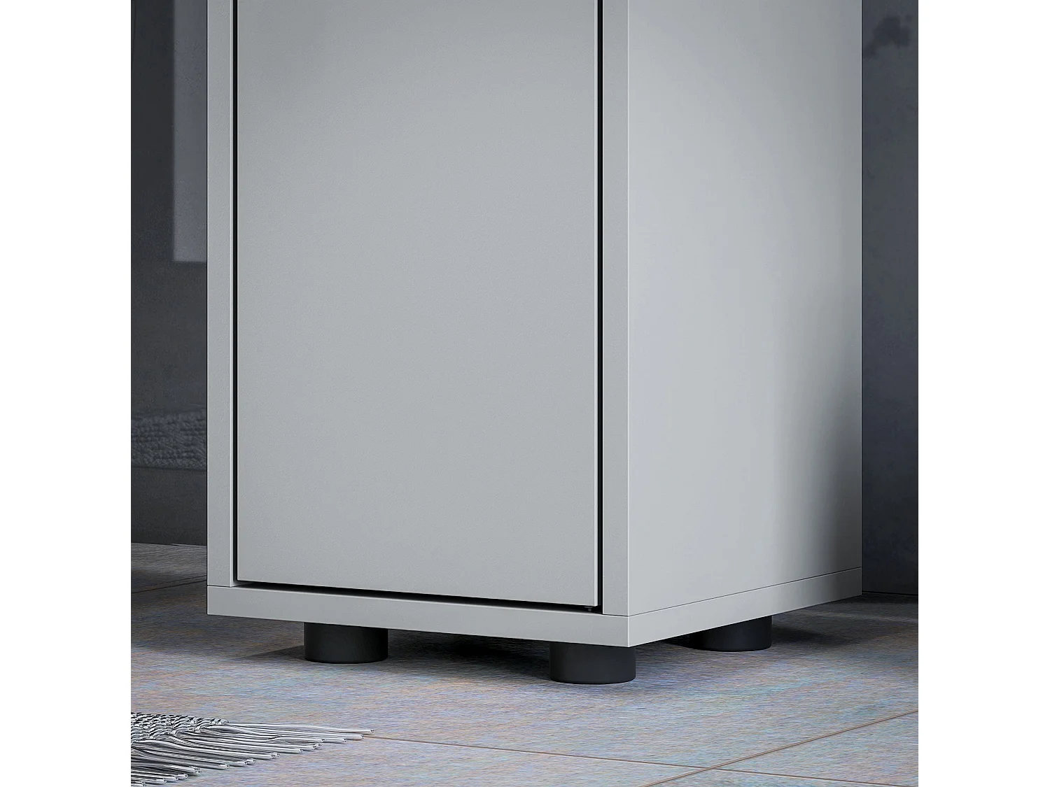 Tasere Slim Tall Bathroom Storage Cabinet Grey Drawers Shelves Cupboards