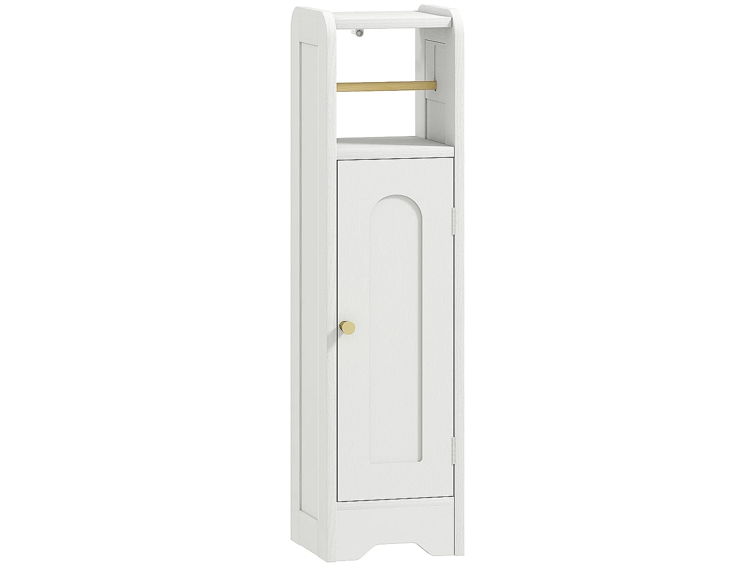 Luluno Compact Bathroom Storage Cabinet with Toilet Roll Holder White