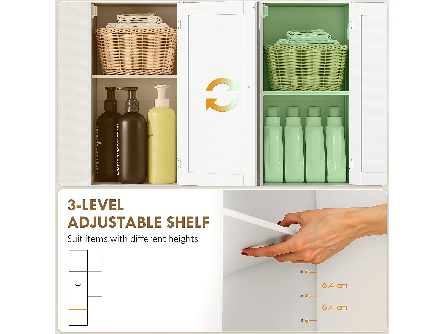 Morale Slim Bathroom Cabinet with Motion Sensor LED Lighting White