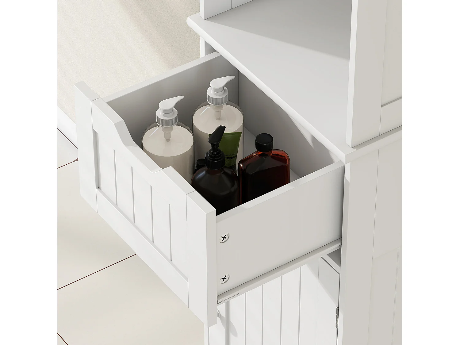 Morale Slim Bathroom Cabinet with Motion Sensor LED Lighting White