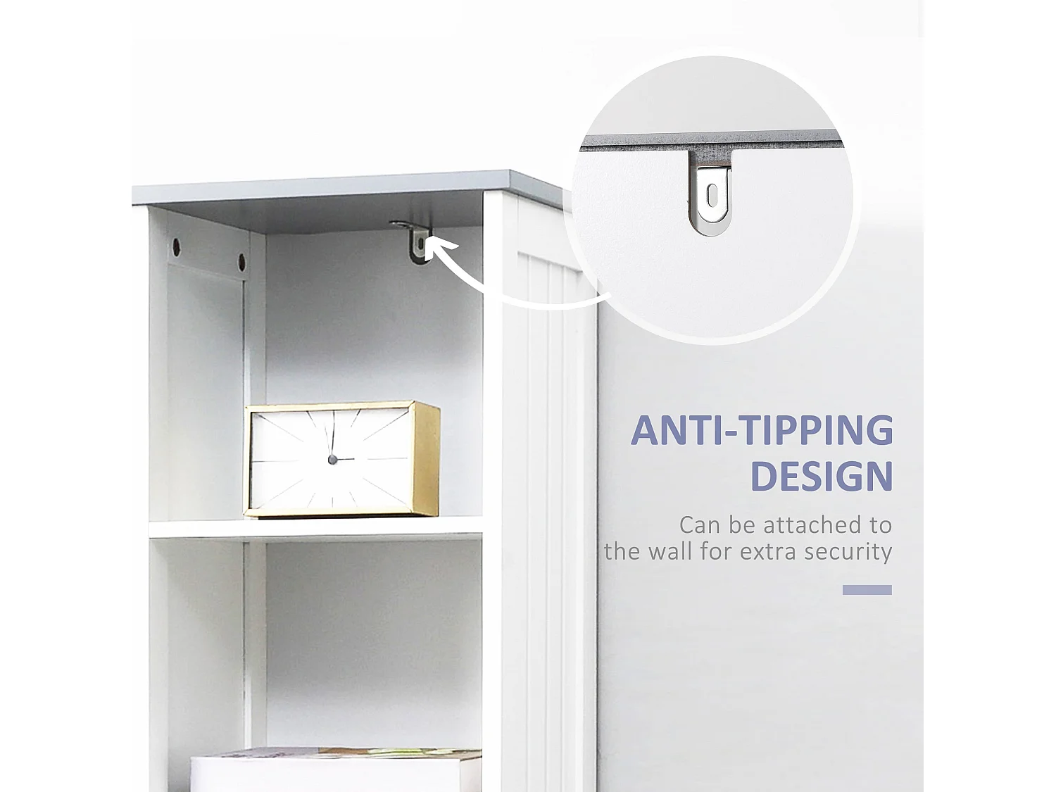 Noka 163cm Slim Wall Mounted Bathroom Linen Cabinet White with Light Grey Accent
