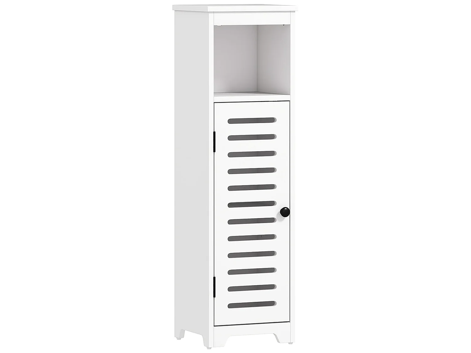 Nanova Compact Bathroom Floor Cabinet with Louvered Door and Adjustable Shelf White 22 x 20 x 75cm