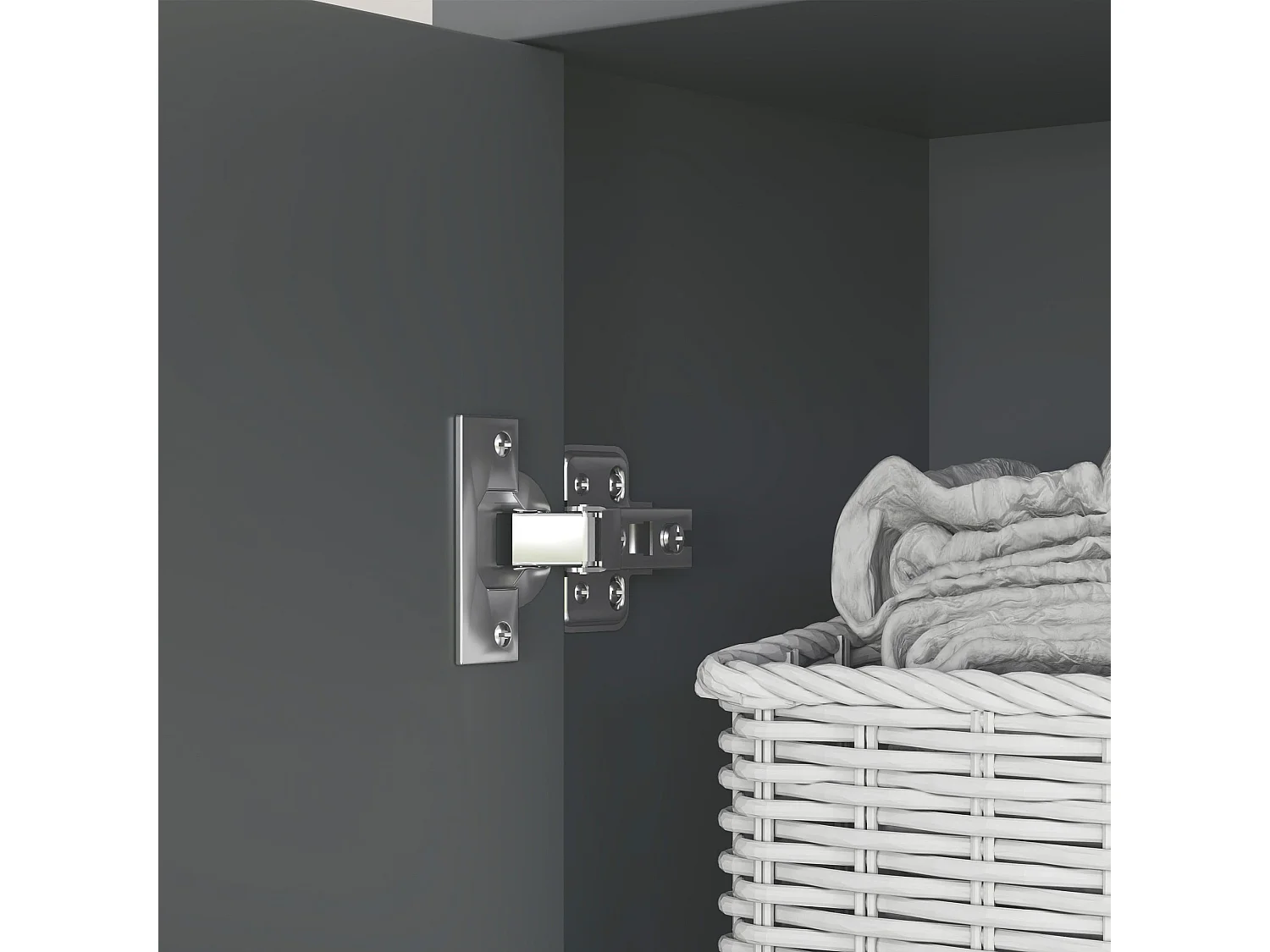 Suna Tall Bathroom Cabinet Matte Grey Moisture Resistant MDF Wood Effect Shelves
