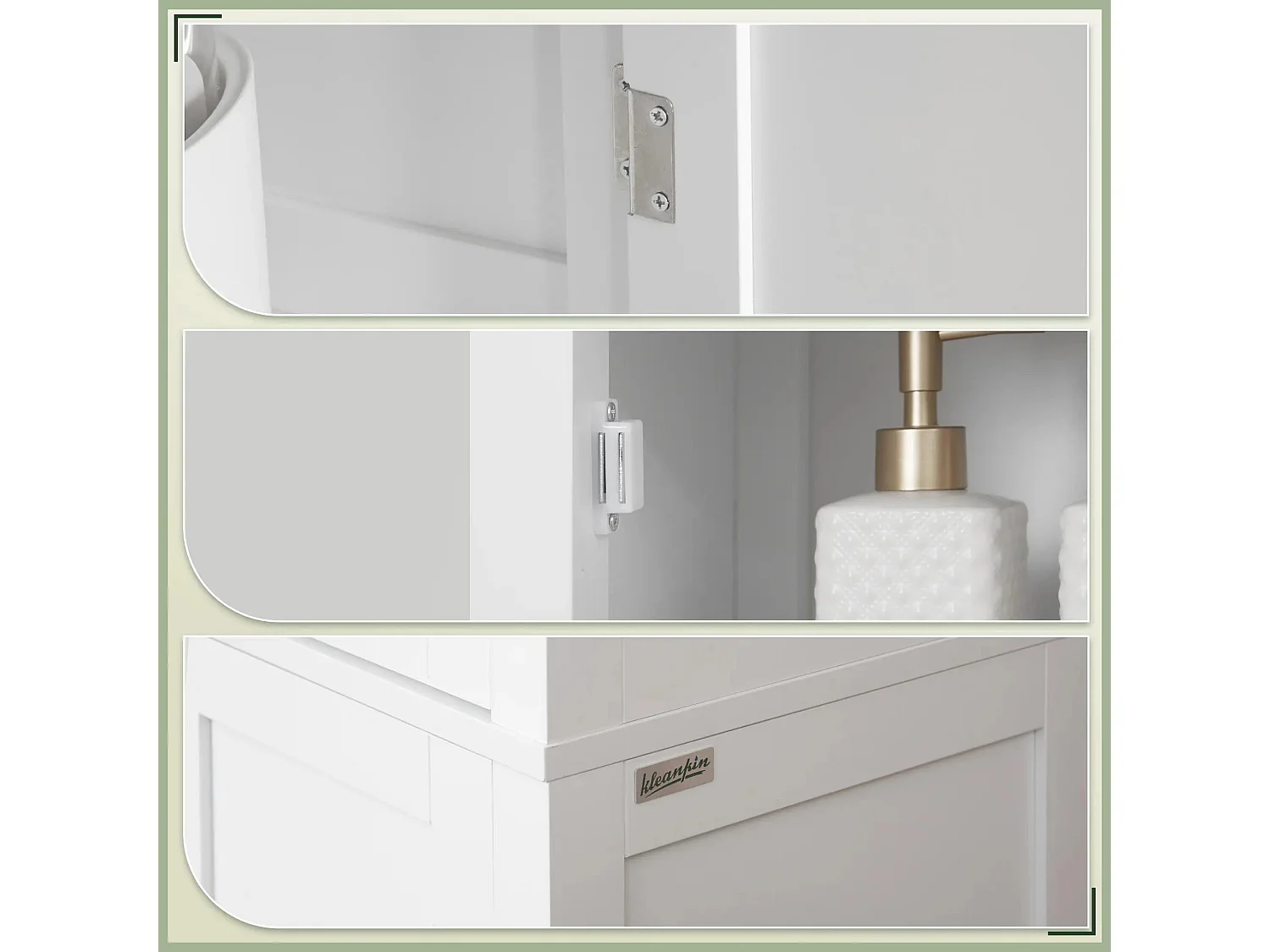 Barila 160cm Slim Tall Bathroom Storage Cabinet White