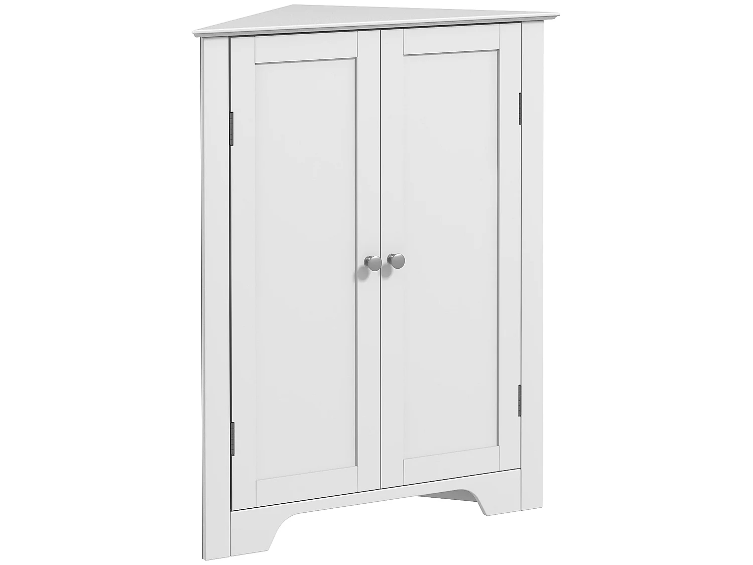 Zipaka Corner Bathroom Cabinet Antique White Recessed Door Adjustable Shelves