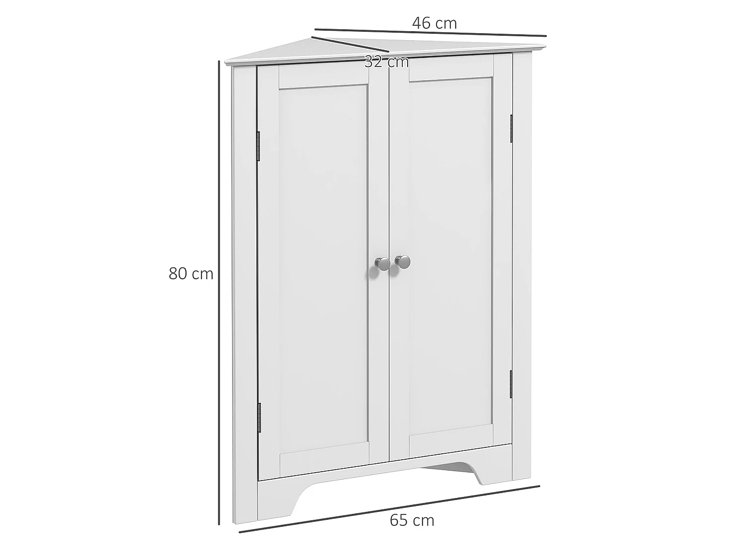 Zipaka Corner Bathroom Cabinet Antique White Recessed Door Adjustable Shelves