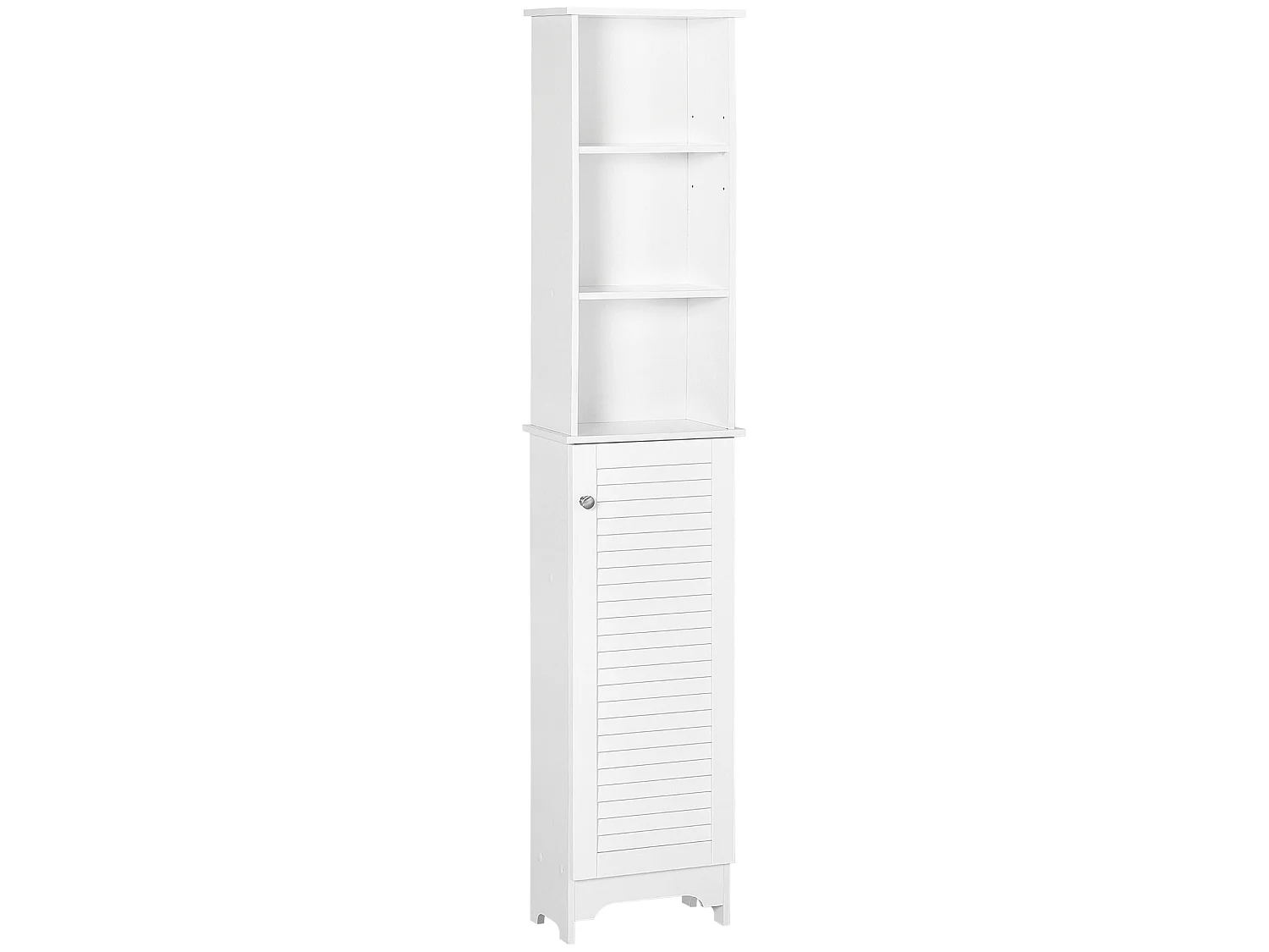 Nesaco Slim Tall Bathroom Storage Cabinet with Shutter Door and Adjustable Shelves White